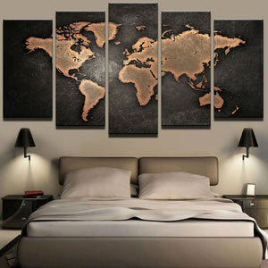 Abstract Canvas Retro World Map