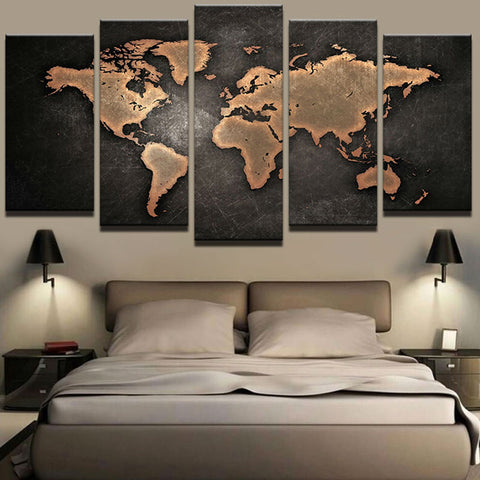 Abstract Canvas Retro World Map